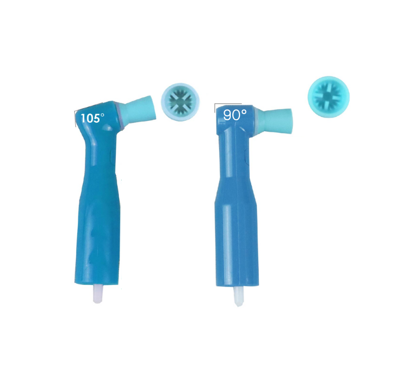 Dental Disposable, Prophy Angles | 105° / 90° Soft, splatter-free webbed cup for precise
cleaning, Fits all standard straight handpieces