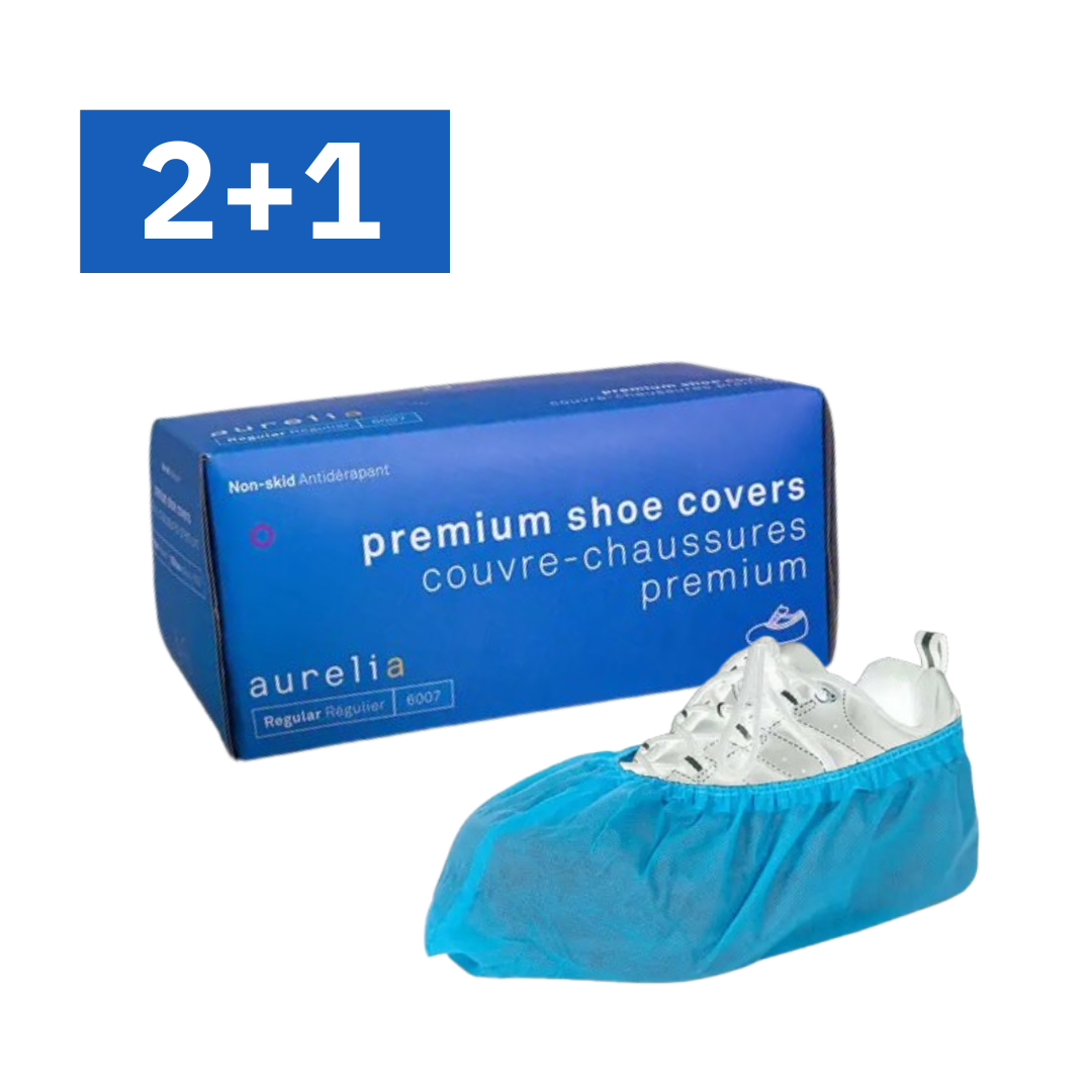 Supermax Aurelia Shoe Covers Non-Skid Blue 100/Box | Medical Canada