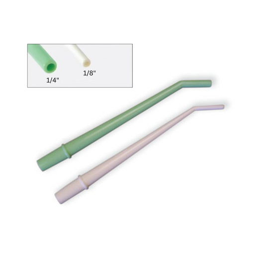 Surgical Aspirator Tips – Plastic – Large 1/4″ – Green – 25/Pack or white 1/8''