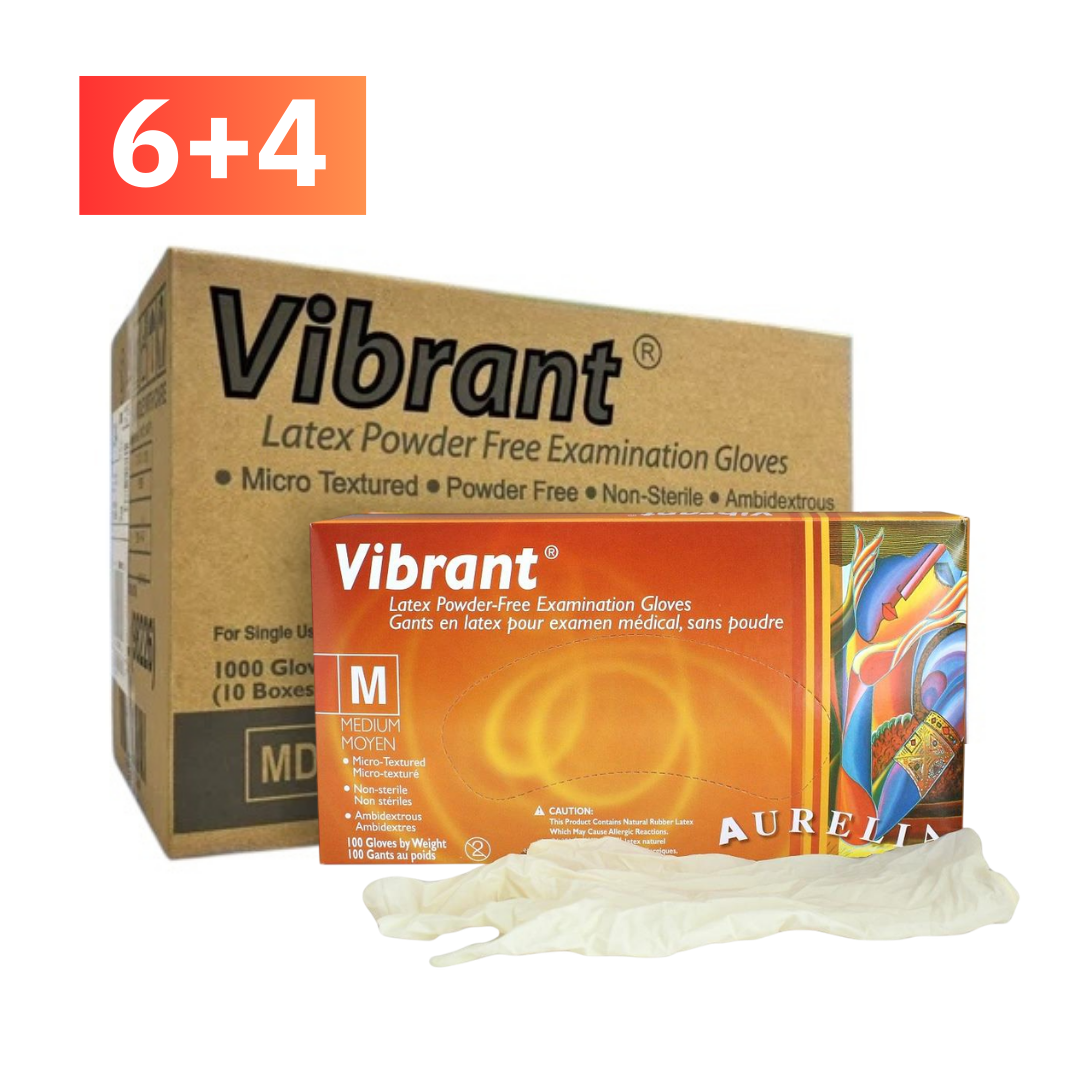 Vibrant latex examination gloves case size medium M Moyen