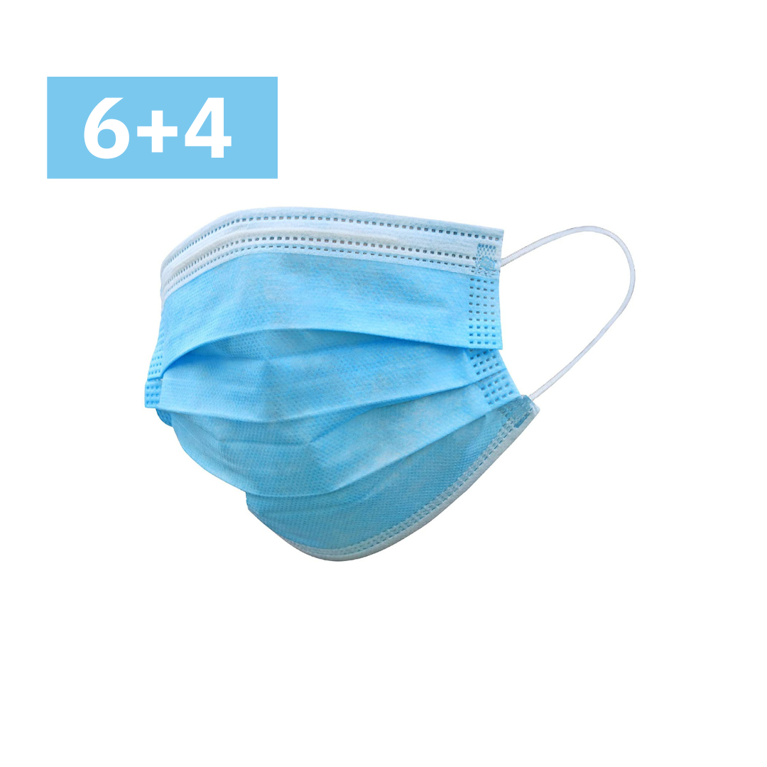 Blue Aurelia ASTM Level 3 3-ply earloop surgical mask with aluminum nosepiece