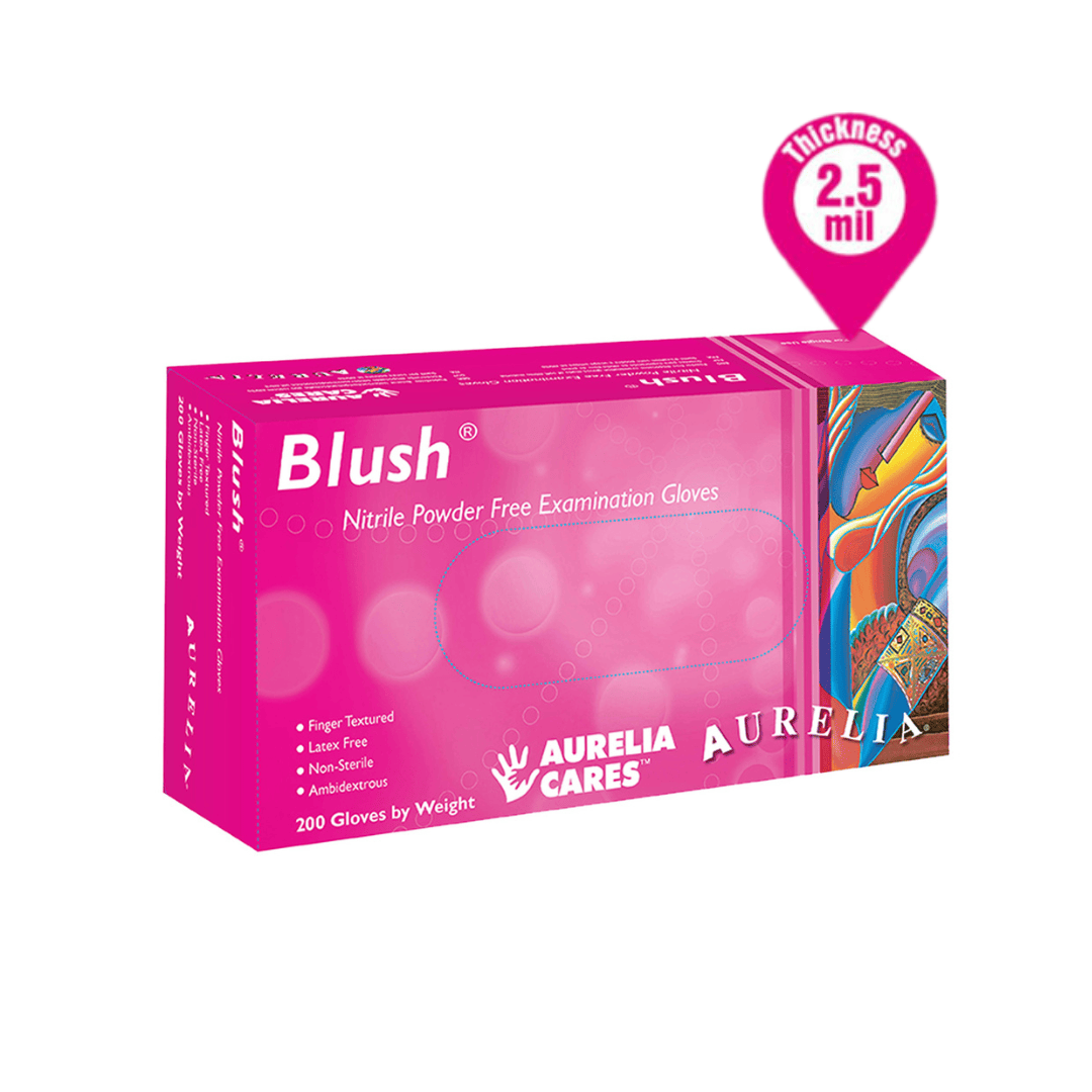 Aurelia Blush pink nitrile gloves small 200 box