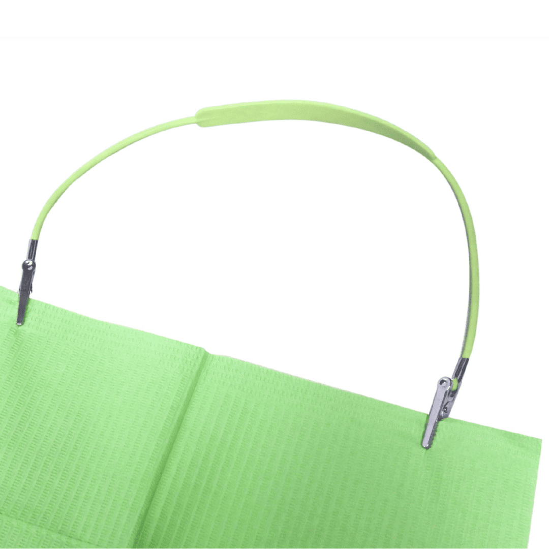 3BS House Brand Autoclavable Bib Clips holding bibs color green