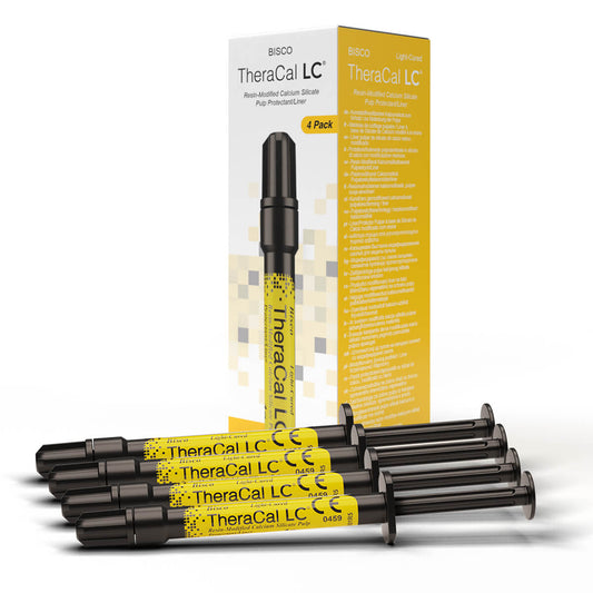 BISCO TheraCal LC cavity liner package with four 1 g syringes.