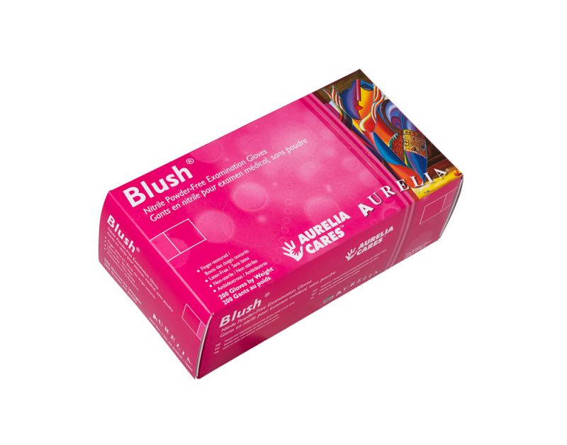 Aurelia Blush Ultra Stretch Nitrile Glove P/F Pink Small 200/BX