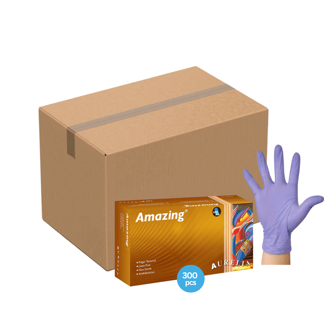 Full case of Aurelia Amazing Nitrile Gloves Canada Purple 300/Box Latex-Free
