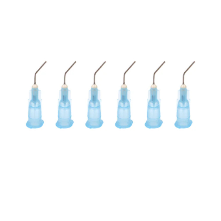 3BS Dahabi Flow Tips box of 100 blue 25G single-use dental tip refills