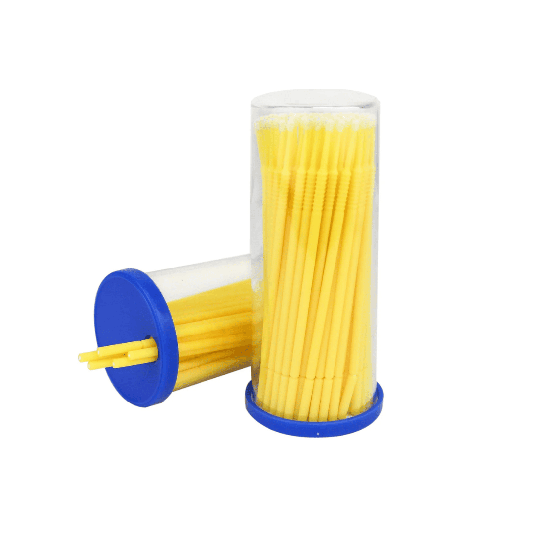 Micro-Brush Applicators 003 – Fine Yellow – 1.9mm – 100/Tube 3BS Dahabi (House Brand)