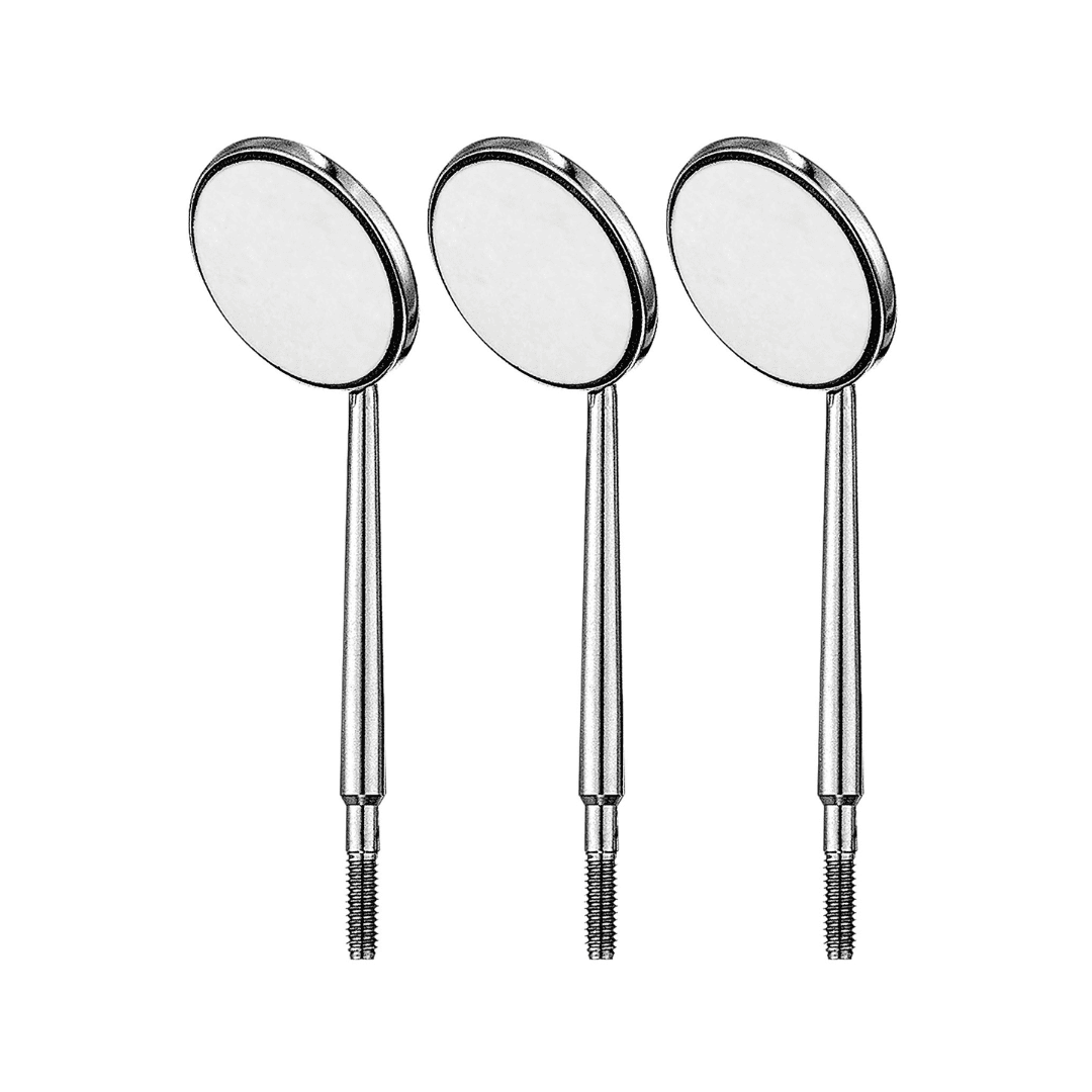 Chrome cone socket mouth mirror heads size #3 front surface dental mirror heads 12 pack compatible with cone socket handles