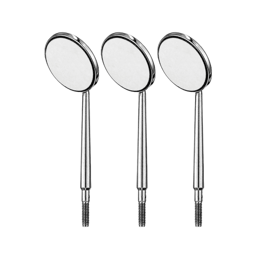 Chrome cone socket mouth mirror heads size #3 front surface dental mirror heads 12 pack compatible with cone socket handles