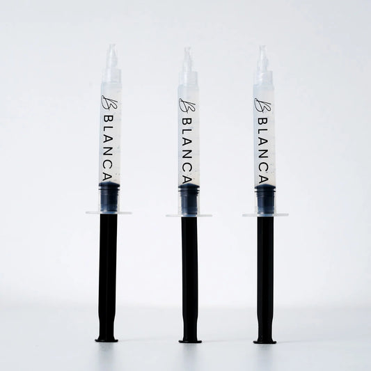 Blanca Professional In-Office Teeth Whitening Gel, 35% hydrogen peroxide.