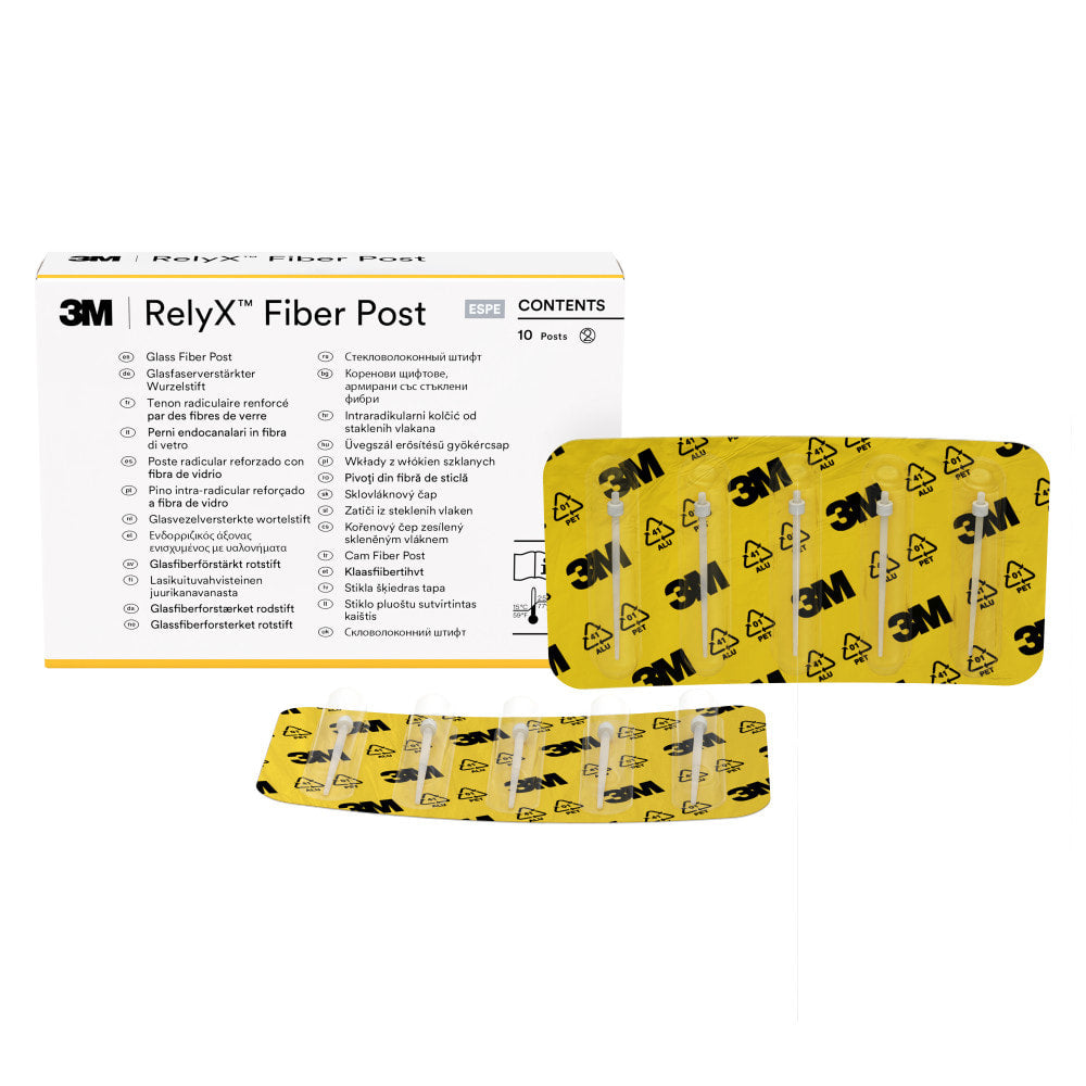 3M RelyX Fiber Post refill, Size 0 white, 10 posts with elongation tips