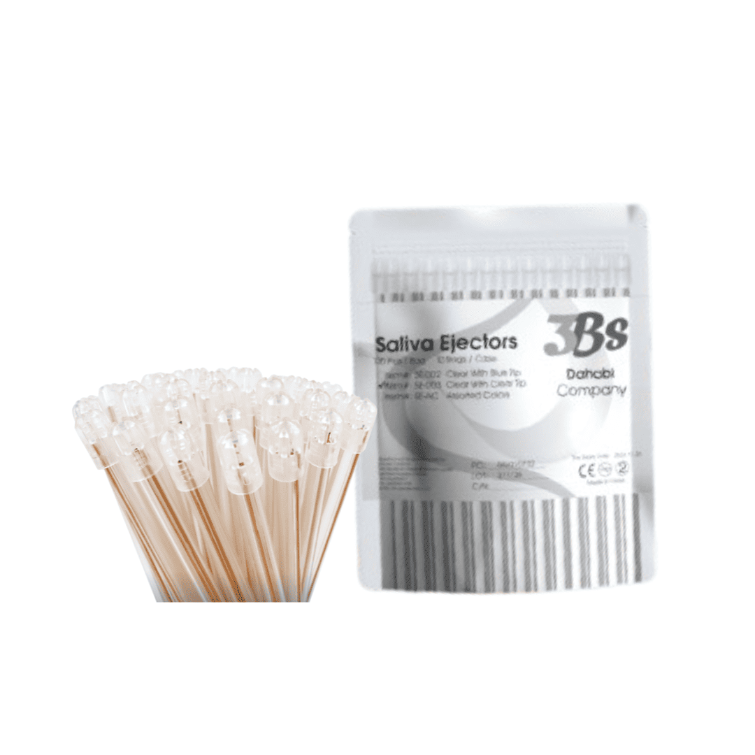 Disposable Saliva Ejectors – Clear with Clear Tip, 100/Bag | 3BS Dahabi