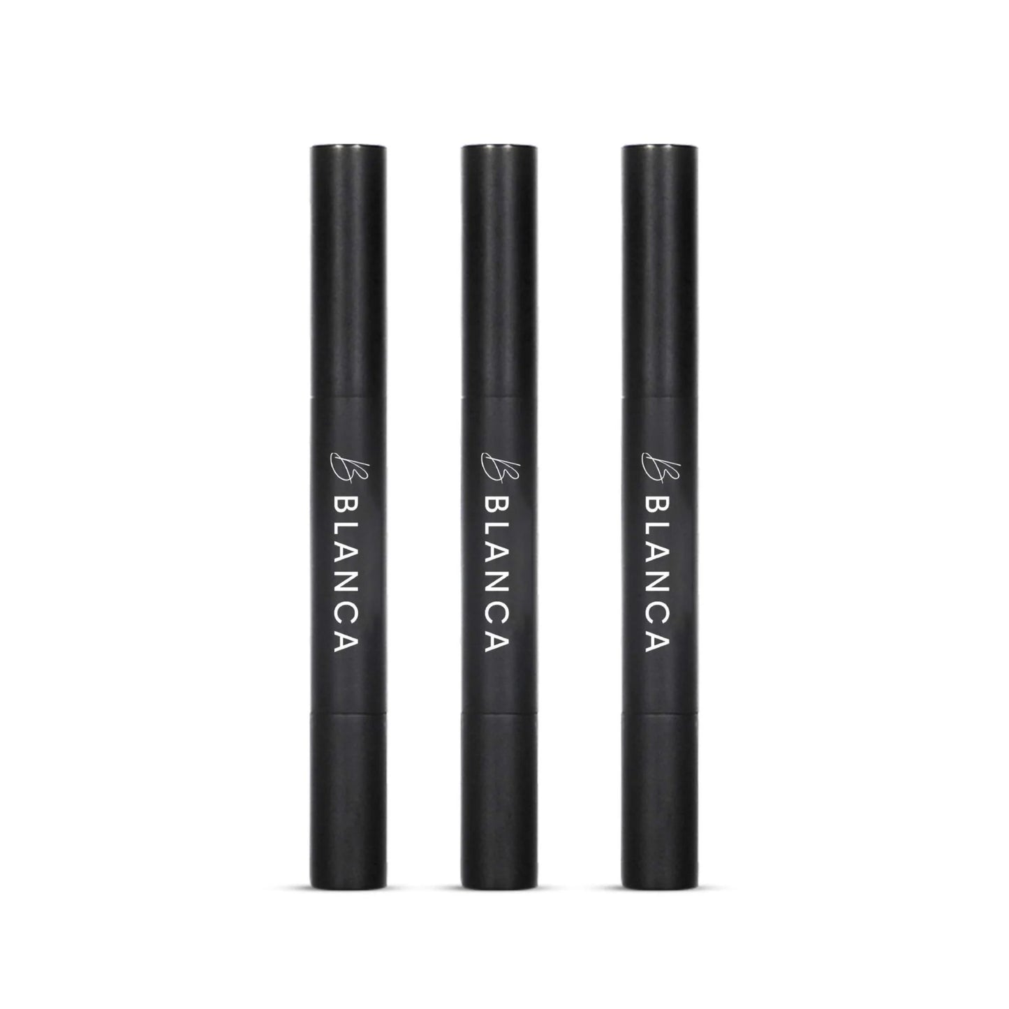 Three black Blanca lip balm tubes Blanca gel whitening pen touch-up whitening dental patient retail Canada