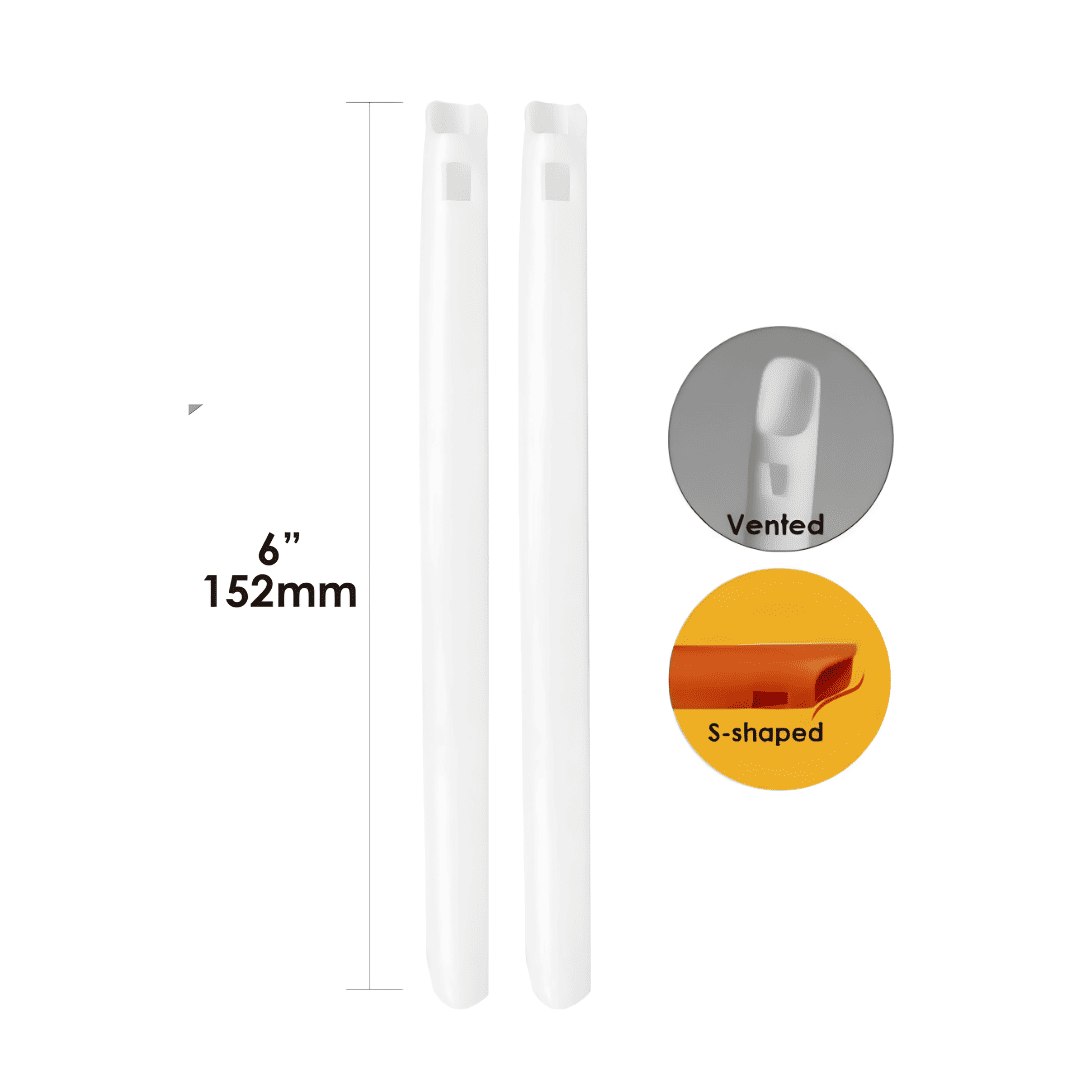 White Disposable High Volume Evacuator Tip 6 Inch for Standard Dental HVE Systems